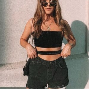 Tiger mist velvet crop top size L